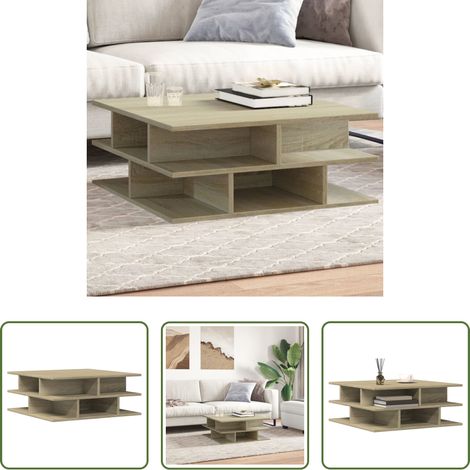 Holzwerkstoff Couchtisch -  Couchtisch Sonoma-Eiche 70x70x29 cm Holzwerkstoff (1/5)