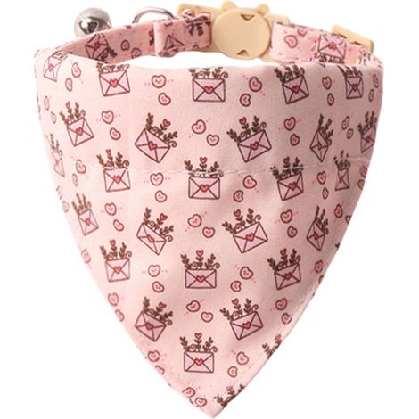 Collier Pour Chien - Collier Réglable En Tissu Avec Motif Cœur Et Tournesol - Accessoire Festif Pour Animaux De Compagnie - 1 Pièce (1/2)