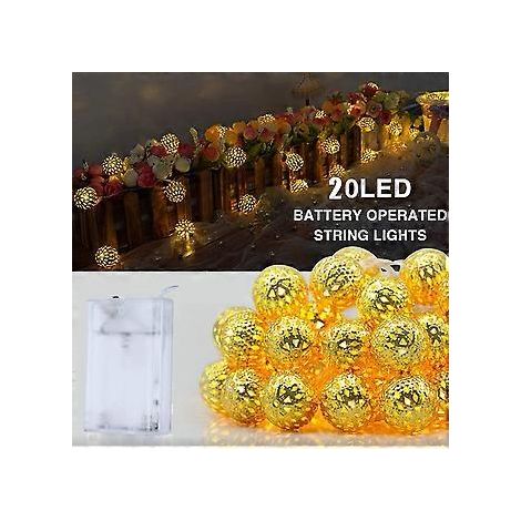 Guirlande lumineuse LED, décoration de Noël, guirlande lumineuse d'intérieur, 3 mètres 20 LED blanc chaud Décoration orientale (1/5)