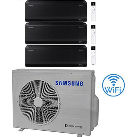 Samsung Windfree BLACK R32 Wifi Trial Split Inverter 9000 + 9000 + 12000 BTU Klimaanlage mit E.U. AJ052TXJ3KG/EU NEU 2025 Klasse A+++/A++