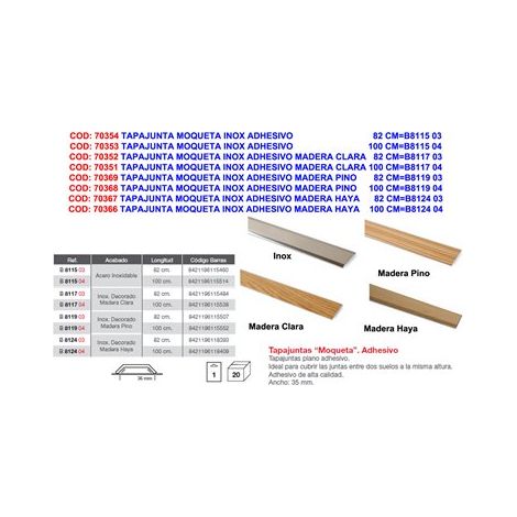 Scossalina adesiva per moquette in acciaio inox Brinox 82 CMB8115 03