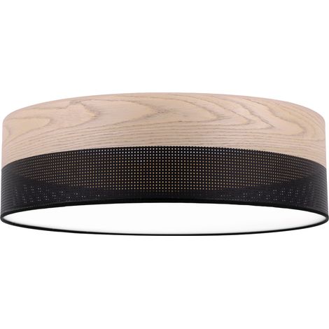 LAMPADA DA SOFFITTO IN LEGNO PLEXI NERO 50CM CLASSICO ROVERE