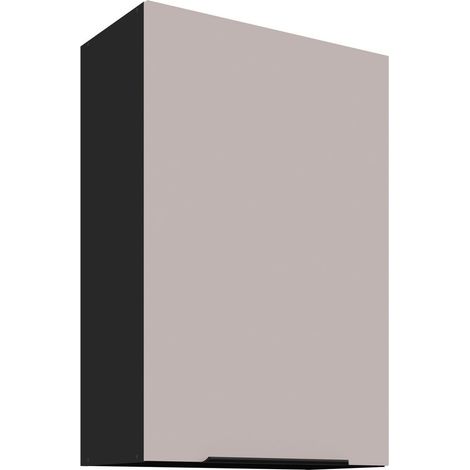 Küchen Hängeschrank 60 cm Küche ARONA Kaschmir beige matt + Schwarz matt Küchenzeile Küchenblock Küche Einbauküche (1/5)