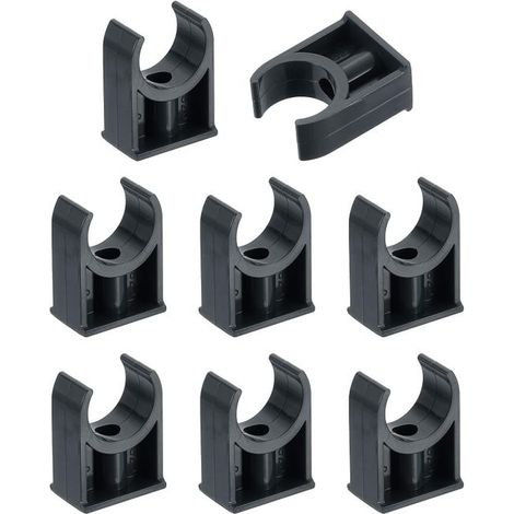 Set mit 8 U-förmigen PVC-Schlauchschellen für Wasserleitungen, Bewässerungsrohrhalterungen für Fernsehgeräte, Rohrhalterungsrohre, schwarz (1/5)