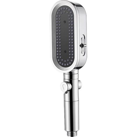Pommeau de douche haute pression, robinet de douche à main réglable à 3 modes, accessoires de salle de bain, argent (1/4)