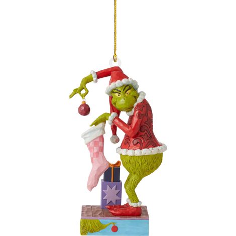 Adorno navideño del Grinch para árbol de Navidad – Resina multicolor, 10 x 5 x 3 cm – Decoración festiva para el hogar (1/5)