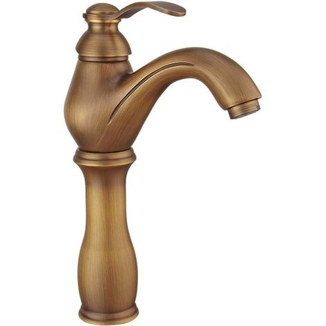 Robinet Lavabo Corps De Cuivre Design Eau Chaude Et Froide Disponible, Antique Poignée Unique Mitigeur Lavabo, Convient Pour Salle Bain Lavabo Et Lavabo