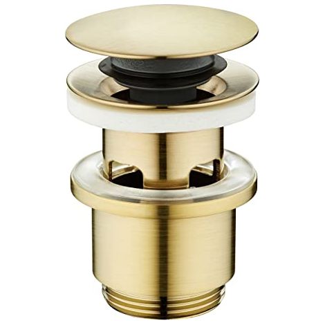 Edouard Rousseau Piletta Lavabo Clic-Clac, diam. 63 mm, certificato NF, con Troppo Pieno, Standard, Finitura Ottone Spazzolato (1/4)