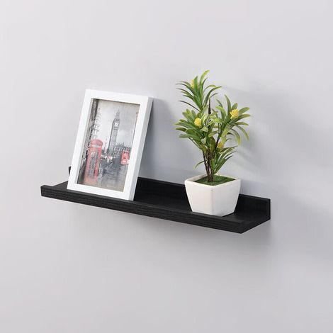 48CM SET OF 2 SHELF - BLACK
