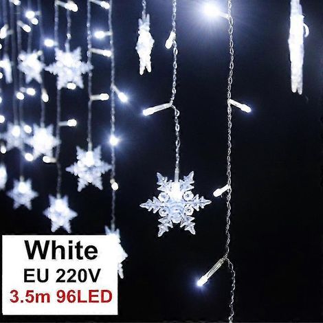 LED-Lichterkette für festliche Weihnachten, Schneeflocken- und Eiszapfenlichter, Weihnachtsdekoration für Zuhause, Neujahr 2022 (1/4)
