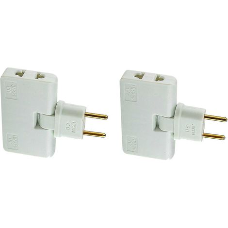 Adaptateur de prise UE rotatif 2x, rallonge de prise rotative 3 en 1, mini-adaptateur de prise (1/4)