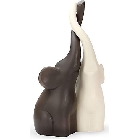 lphants Aimants - Ornements D'lphants Gris Ardoise Et Crme - Accessoires De Maison En Cramique - Figurines Dcoratives D'lphants - Cadeaux De Dcora (1/5)