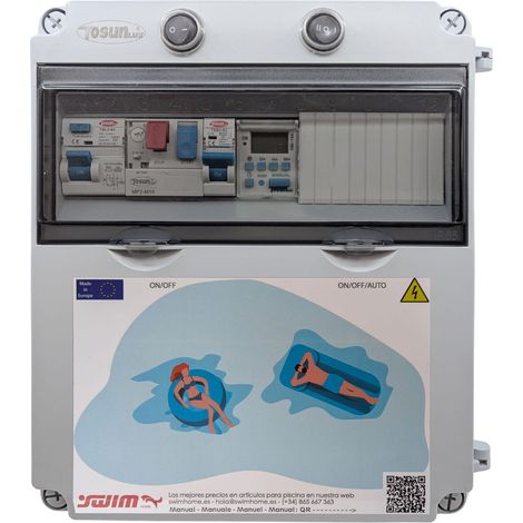 Cuadro Eléctrico Piscina Bomba Hasta 0.5 CV  Con Transformador 100 W/AC