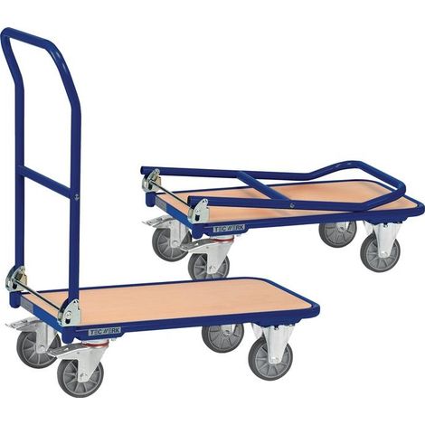 Chariot de plate-forme à plateau L720xB450mm STA bleu pigeon Capacité de charge 250kg TECWERK (1/2)