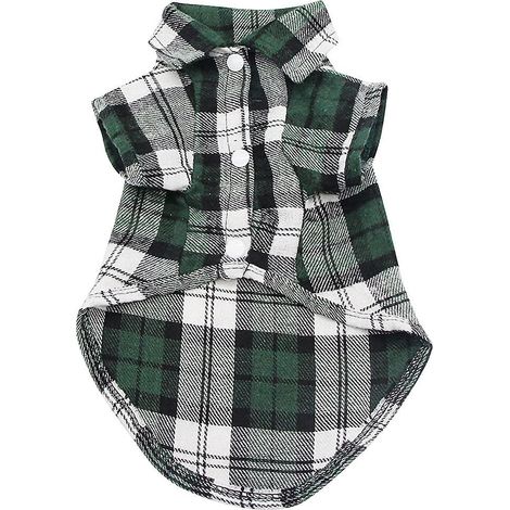 Kariertes Hunde-Shirt (Grün – S), Kariertes Haustier-Shirt, Hundebekleidung, Karierte Katzenbekleidung, Shirt D (1/5)
