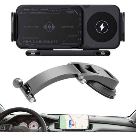 Support de téléphone portable pour grille d'aération de voiture - Support de téléphone portable réglable pour voiture - Chargeur de voiture sans fil robuste SOP (1/5)