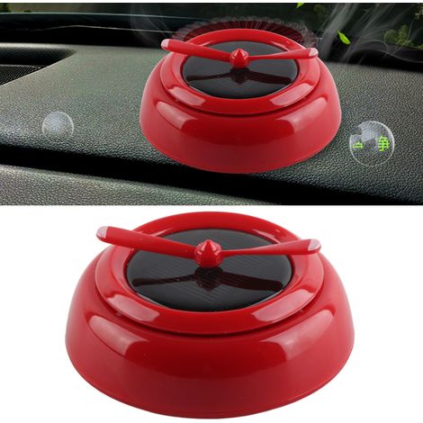 Diffuseur d'air parfumé pour voiture rouge, énergie solaire, hélice autorotative en métal, désodorisant puissant pour véhicule (1/5)