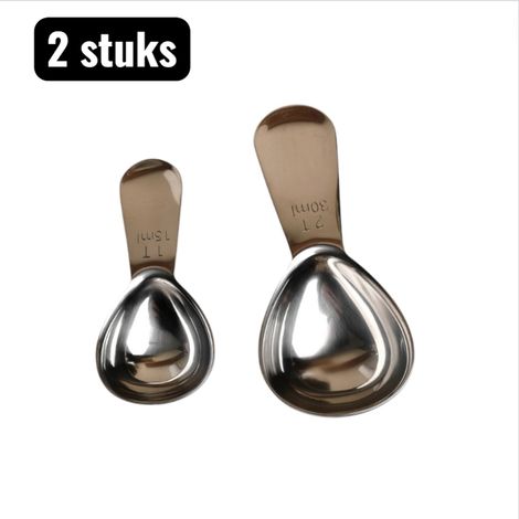 Lot de cuillères doseuses en acier inoxydable 304 argenté 15 ml et 30 ml pour café en grains et moulu pâtisserie cuisine expresso cafetière à piston et café filtre dosage précis des ingrédients (1/5)