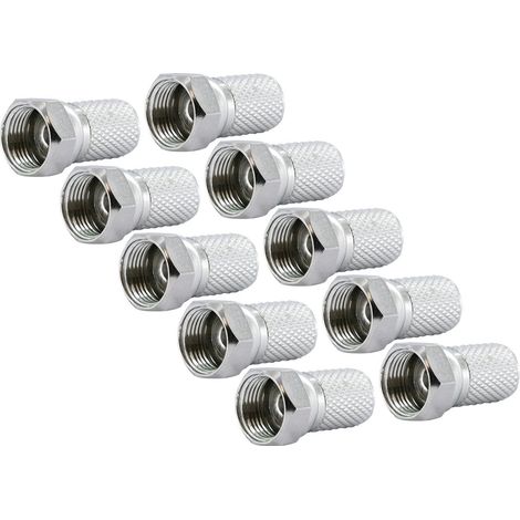 Schwaiger F Stecker FST7010 531 10x F Aufdrehstecker für Kabel mit 7mm Durchmesser Antennen & Koaxkabel