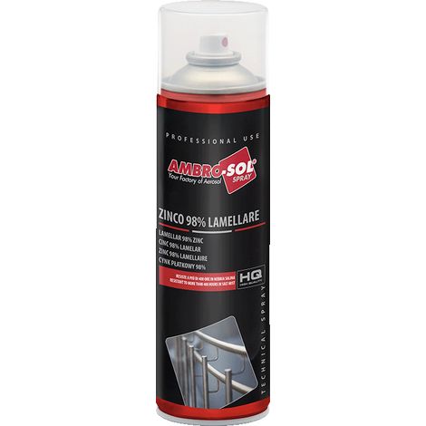 ZINCO 98% Lamellare, antiruggine, zincatura a freddo Ambro-SOL - Z358 – 500 ml (1/5)