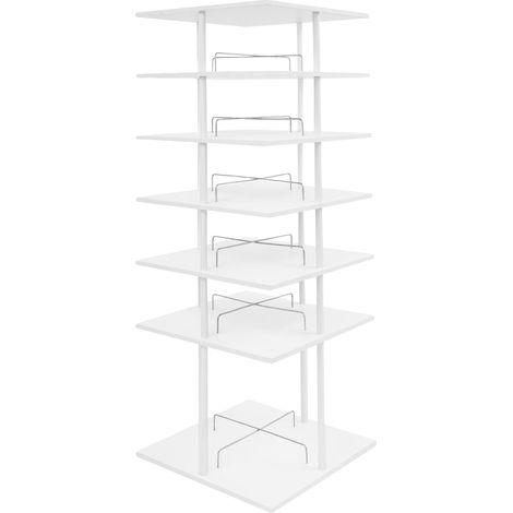 Schuhregal, 6-stöckiger Organizer, 360° drehbar, Weiß (1/2)