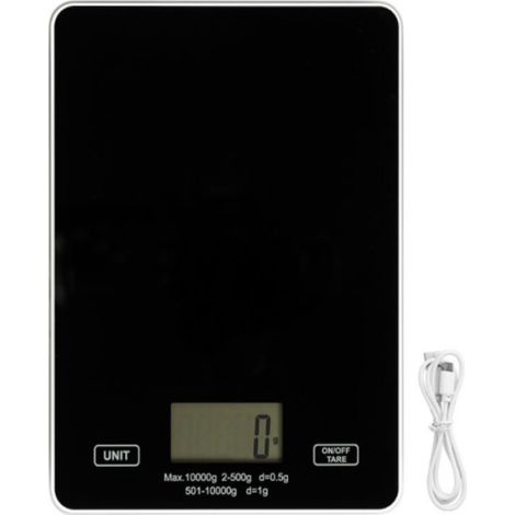 Digital Kitchen Scale Food Scale USB Rechargeable Weight Grams Ounces Tempered Glass Scale for Baking Cooking (1/5)