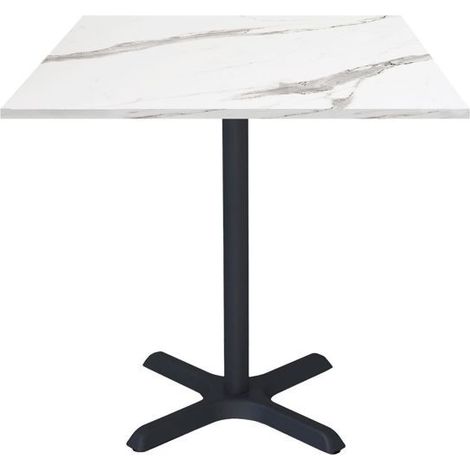 Table 70 x 70 cm - modèle Dina marbre blanc
