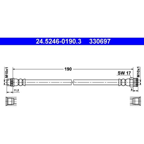 Flexible de frein ATE 24.5246-0190.3 CITROËN 4806 A1