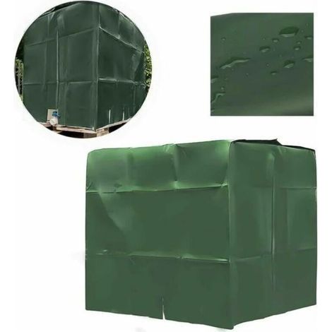 Wassertankabdeckung, IBC-Tankabdeckung für 1000-Liter-Tanks, Schutzhülle für Wassertankbehälter, staubdicht, UV-beständig, regendicht, 120 x 100 x 116 cm (Grün) (1/3)