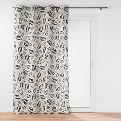 Rideau a oeillets 140 x 280 cm polyester imprimé Alma Noir (1/3)