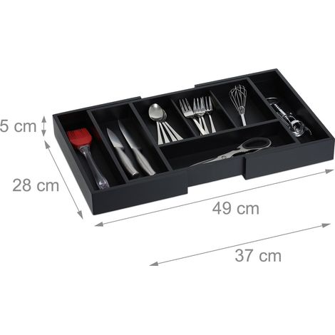 Range couverts reglable en bambou pour tiroirs