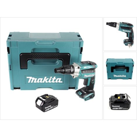 Makita DFS 251 T1J Visseuse pour cloisons sèches sans fil Brushless 18 V + 1x Batterie 5,0Ah + Coffret Makpac - sans chargeur