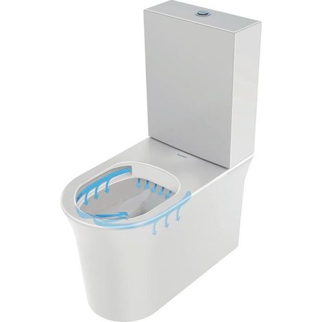 Duravit White Tulip Stand-WC Kombination mit HygieneGlaze, spülrandlos (1/5)
