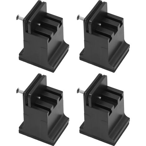 4 Packs cales réglables pour meubles avec vis de serrage, rehausseurs en caoutchouc pour lit et canapé, supports pour meubles lourds, noir (1/5)