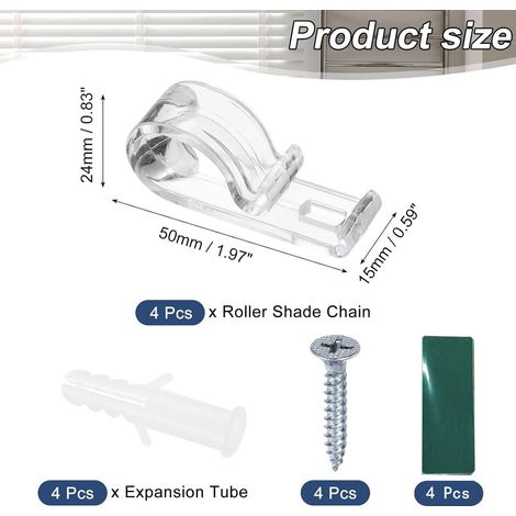 4-piece set of no-drill outdoor gazebo curtain and window screen positioning hooks, Venetian blind and curtain pull cord hooks (1/5)