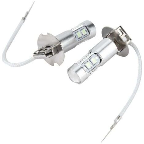Kit Phares LED 100W 1200LM 8000K 2 Pièces Ampoules H3 Feux Diurnes Antibrouillard Voiture