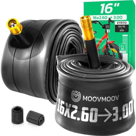 Chambre à air 16 pouces - Pour pneus de 16x2.75 à 16x3.00 - ETRTO 65-305 à 76-305 - Valve Schrader 35 mm - Lot de 2 (1/5)