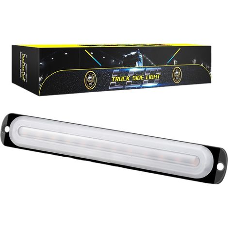 Balise Flash LED 12LED pour Camion, Lampe Latérale Ultra Mince Guide de Lumière, Barre d'Avertissement 12-24V, 3030 LED 3.6W 300LM IP65, Multicolore, Mode Continu et Clignotant, pour Voiture 4x4 Camio (1/5)