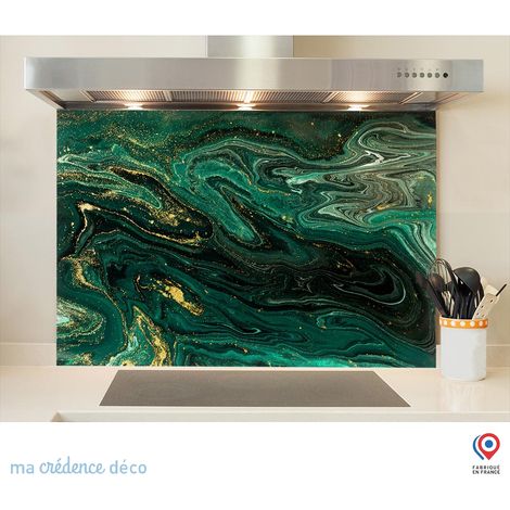 Fond de hotte : Marbre Verone Graphique - Verre trempé - 90 cm - 60 cm (1/5)