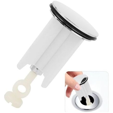 Bouchon de Lavabode Salle Bain 40mm Bonde Evier Chromé Universel Bouchon de Vidange Bonde Baignoire Excentrique Bouchon d'évier pour Salle Bain Lavabo,Bidet,Cuisine,Réglable Hauteur en Laiton,1Pcs (1/5)