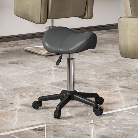 Tabouret roulettes travail réglable 45-57 cm selle ergonomique 48x47x45-57 gris (1/5)
