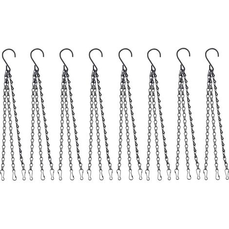 8 chaînes de suspension avec clip, panier suspendu en métal de 40 cm à 3 pieds P (1/5)