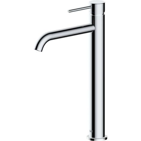Swiss Aqua Technologies Mezclador monomando alto de lavabo Aurum de 30,8 cm en acero inoxidable, sin desagüe automático, cromo brillante (SATBAUR285CR) (1/5)