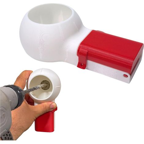 Récupérateur de poussière pour perceuse – Boîtier imprimé en 3D – Bol collecteur polyvalent pour perçage mural sans salissure – Compatible avec la plupart des forets – Idéal pour l'accrochage de table (1/5)