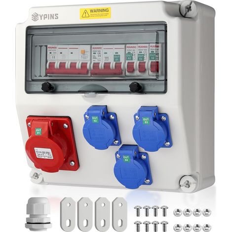 Coffret Électrique de Chantier 16A IP66 avec Différentiel 40A Coffret Électrique de Chantier 16A avec Interrupteur Différentiel 40A, Disjoncteur C16, Prises Schuko et CEE, IP66 (1/5)
