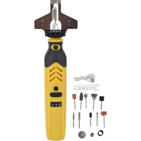 Kit de afilado de motosierra eléctrica AIDUCHO, kit de afilado de motosierra de 3,6 V CC, afilador de hojas de motosierra, herramienta de afilado de motosierra portátil inalámbrica (1/5)