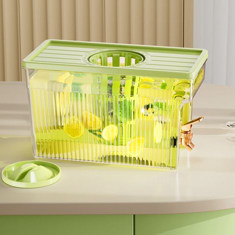 Bouilloire PET 3L avec filtre à eau du robinet, compatible réfrigérateur, idéale pour les fêtes à la maison (vert). (1/5)