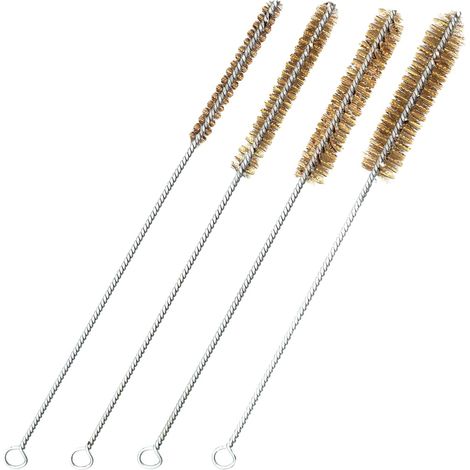 Lot de 4 - Brosse Tube - Laiton - Nettoyage Robuste - Débouchage Canalisation - Acier Inoxydable - Multicolore - 30cm (1/5)