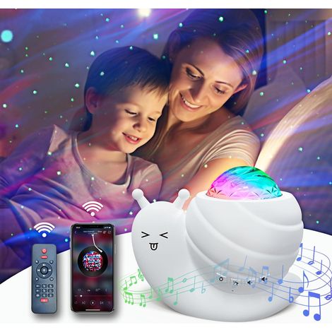 Filiyano – lampe projecteur galaxie – Projecteur d'étoiles, lampe projecteur galaxie, veilleuse LED avec télécommande, rotation à 360°, musique (1/5)