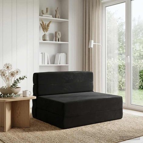 vidaXL Sofá Cama Plegable Negro 70 x 80 x 60 cm Tela (1/5)